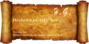 Hochstein Gábor névjegykártya